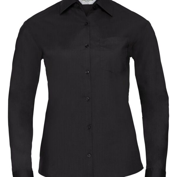 Women's long sleeve polycotton easycare poplin shirt Thumbnail