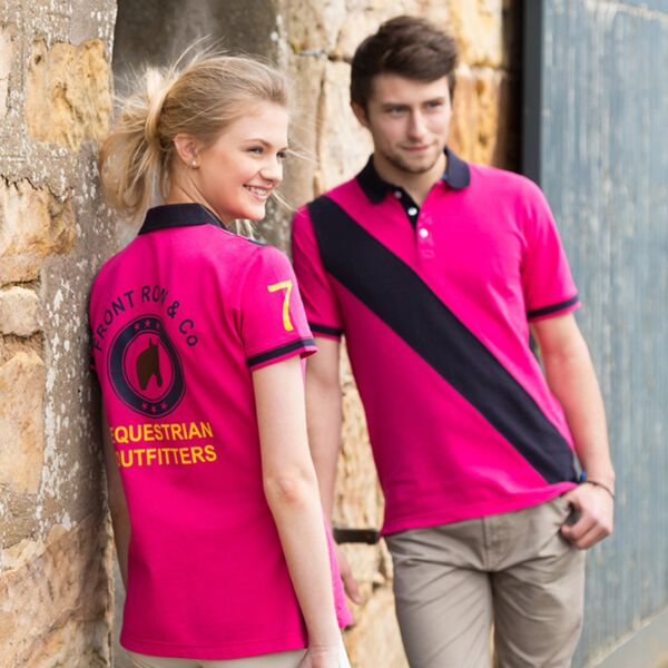 Women's diagonal stripe house polo - fc Thumbnail